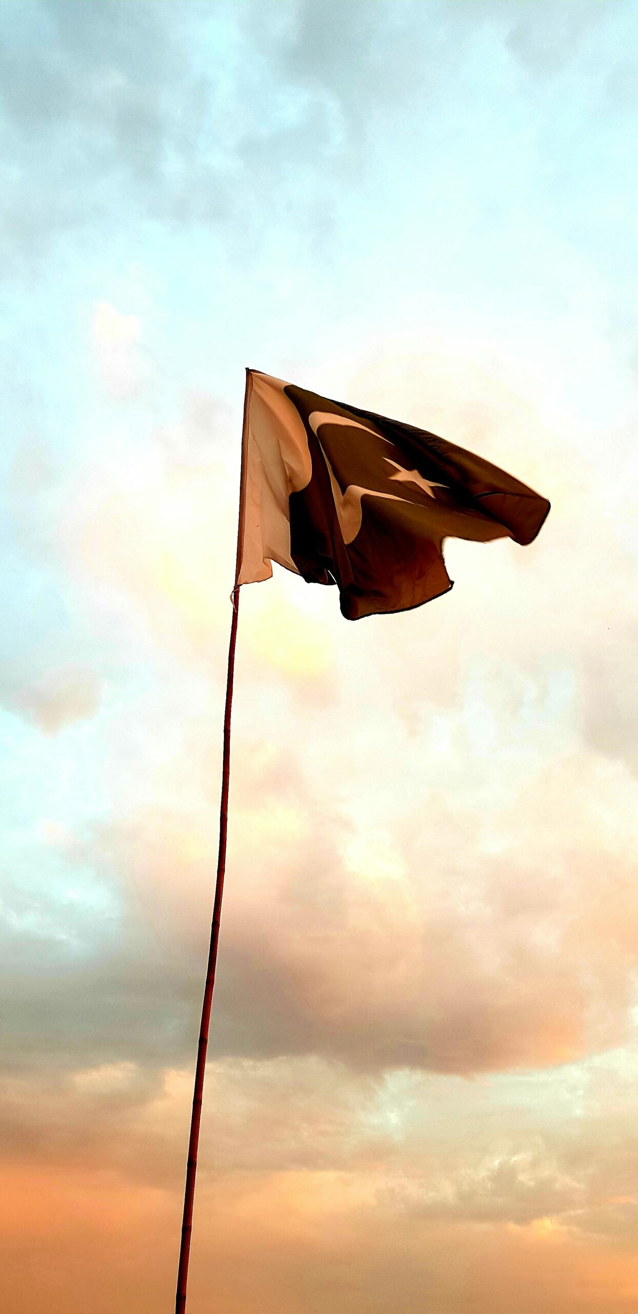 Pakistan flag waving in the air